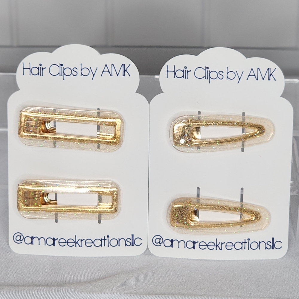 Gold Hair Clips 4pc Set